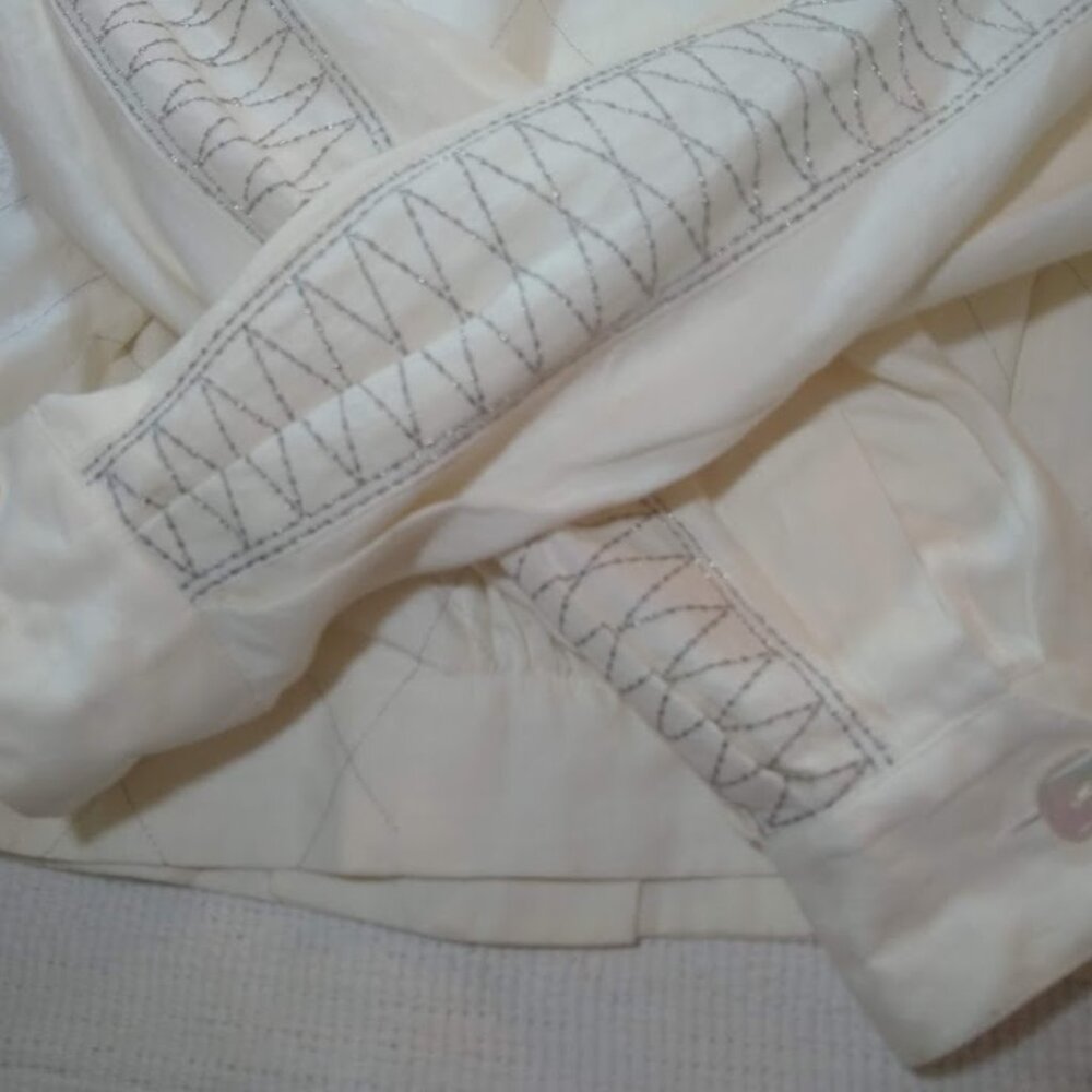 Vintage 80's Ellen Tracy size 12 ivory/cream linen suit jacket - Picture 13 of 16
